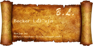 Becker Lívia névjegykártya